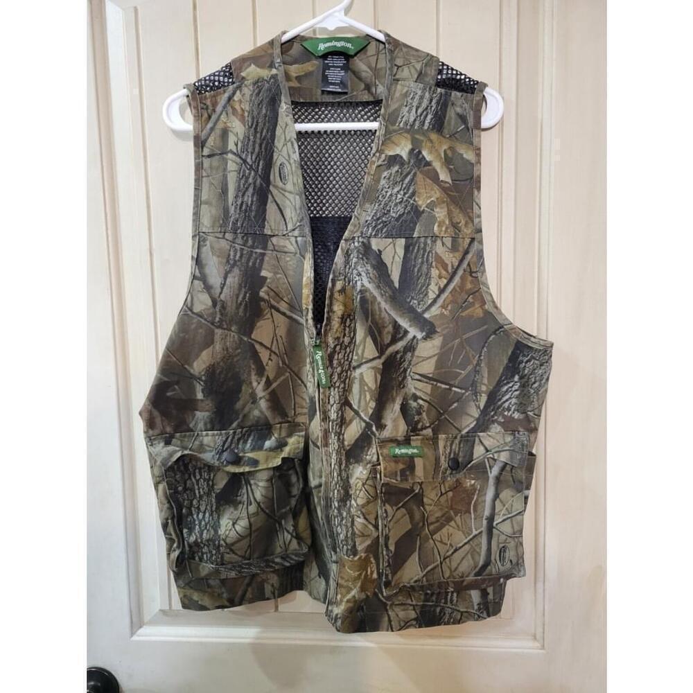 Remington Camo Hunting Field Vest Leaves Limbs Realtree Hardwoods Mens M Large